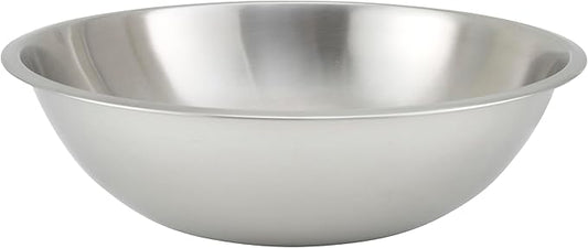 Winco 20 Quart Heavy-Duty Stainless Steel Mixing Bowl, Shallow