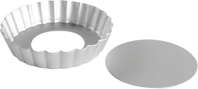Fat Daddio's PFT-425 Round Fluted Tart Pan with Removable Bottom, 4.25 x 1 Inch