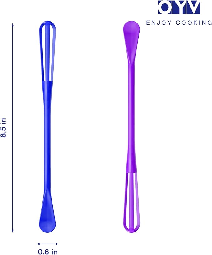 OYV Colorful Mini Whisk, Mini Spoon, Multifunctional Small Whisks for Cooking, Tiny Whisk 7 Pieces, Mini Small Wisk, for Blending, Whisking, Beating Ingredients, Mixing Sauces