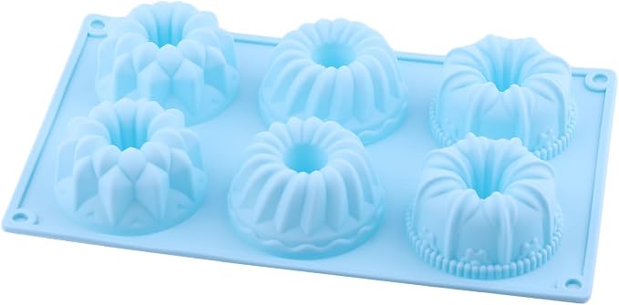 Bundt Silicone Chocolate Molds 6-Cavity Fluted Tube Cake Pan Mold For Heritage Bundtlette Chocolate Set Of 2