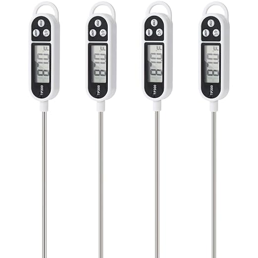 4pcs Candy Thermometer Digital Instant Read for Meat Kitchen Cooking Food Oil Deep Fry BBQ Grill Smoker (4, 9.4inch)
