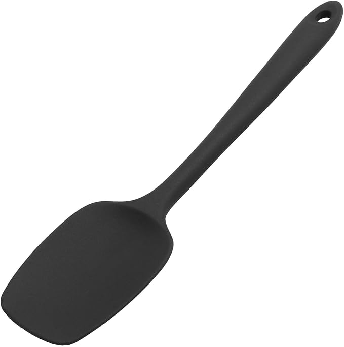 11in Heat Resistant Silicone Spatula,High Temp Flexible Kitchen Scrapers Food Grade Bowl Scrapers,Seamless Baking Supplies Scratch-Proof for Scraping Non-Stick Pans Cooking(Black2)