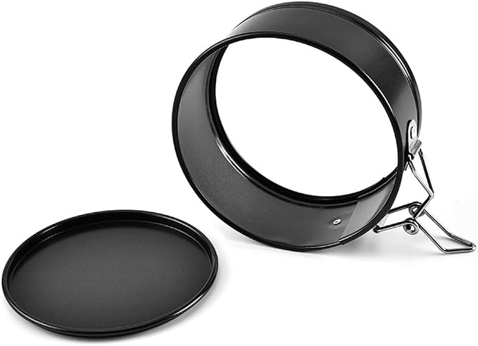 Mini Springform Pans Set of 4, 4.13 in Dia x 1.97 in Deep, Carbon Steel With Nonstick Coating, Removable Bottom, Small Cheesecake Quiche Pie Baking Pans, Black
