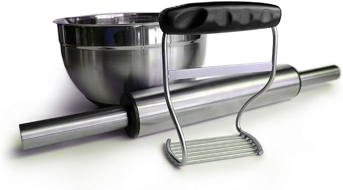 Perfect Pie Dough Blender & Pastry Cutter Tool – Heavy Duty Stainless Steel Blades for Easy Mixing – Ergonomic Soft Grip Handle – Ideal for Baking Pizza, Pie, Cookies - Black