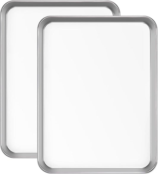 2-Pack Stainless Steel Baking Sheet Set – 16x12x1 Inch Commercial Grade Cookie Sheets, Heavy Duty Non-Warping Oven Safe Pan for Baking, Roasting & Cooking