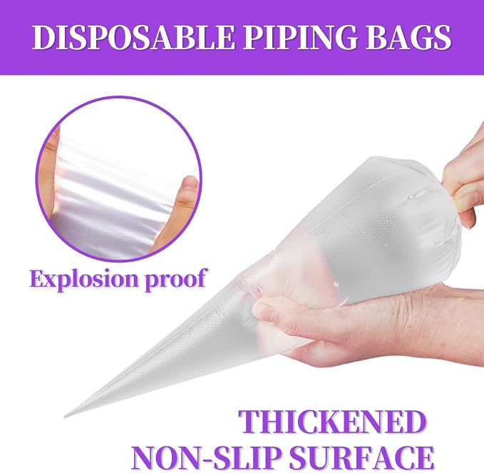 5PCS Large Round Piping Tips Set with 20PCS Large Piping Bags for Cupcake | Steel,Different Sizes Frosting Tip,18Inch Large Piping Bags,for Macarons,Cream Cookies,Cake decorating