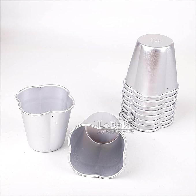 10pcs per lot Various Design Fluted Edge Wavy Flower Cup Boat Round Shape Aluminium Tart Mould Jelly Pudding Cup Cupcake Mold Baking (C11)