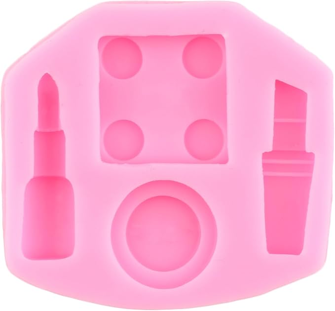 ZiXiang Makeup Tools Silicone Molds Lipstick Perfume Bottle Fondant Mold Nail Polish Makeup Brush Molds For Cupcake Topper Polymer Clay Chocolate Gum Paste Cake Decoration Set Of 4