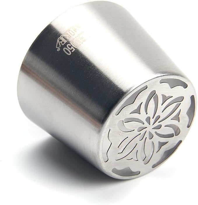 1 Piece Stainless Steel XXL Russian Flower Icing Tips,Pastry Frosting Piping Nozzles,Cake Decorating Marshmallow Bouquet Piping Tips,Flower Frosting Nozzles for Decorating