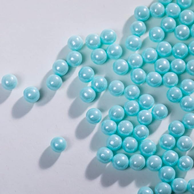 Light Blue Sprinkles Edible Pearls,Cake Sprinkles 130g 4.6OZ,Cookie Sprinkles,Sugar Pearl, Edible Candy Pearls for Cake Cupcake Decorationg (7mm-lightblue)