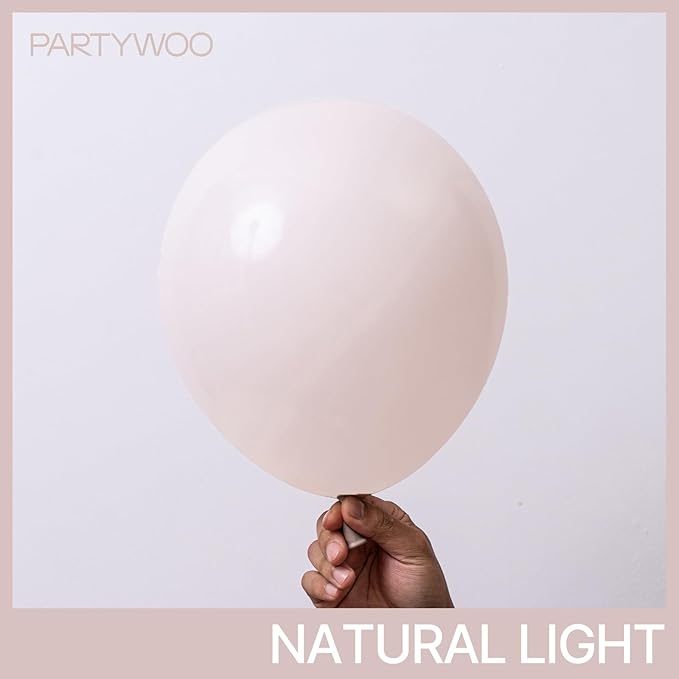PartyWoo Beige Balloons 100pcs 12 Inch Boho Cream Ivory Neutral White Latex Balloons for Graduation Wedding Anniversary Engagement Bridal Shower Baby Shower Birthday Party Decorations White-F60