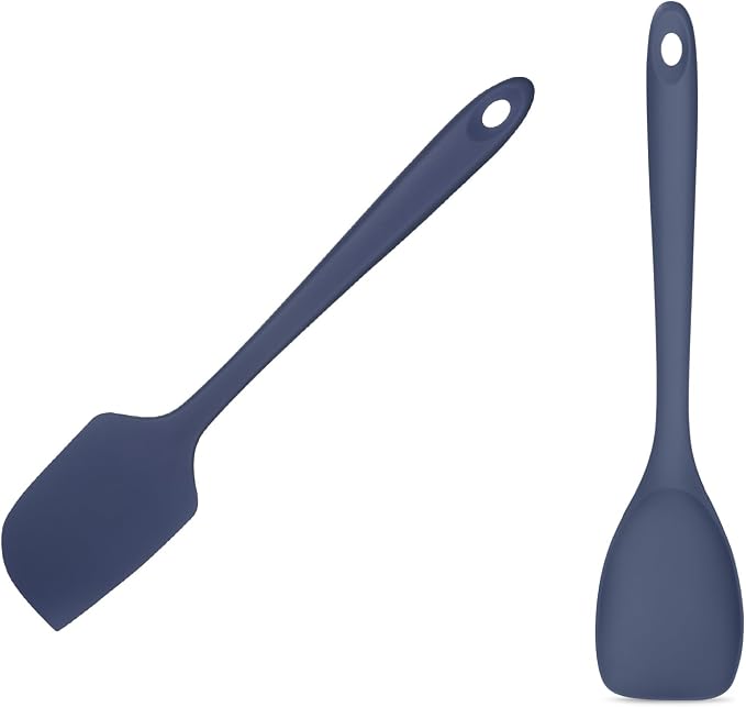 U-Taste 600ºF High Heat 11.38in Silicone Large Spatula and 600ºF Heat Resistat Spatula Spoon Flexible Silicone Cooking Scoop Spoonula (Midnight Blue)