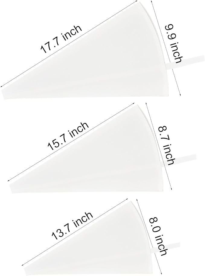3 Pack Reusable Piping Bags, 3 Sizes Cloth Pastry Bags Plastic Coated Icing Bags, 14 Inch, 16 Inch, 18 Inch Decorating Bags Baking Cookie Cake Dessert Frosting Piping Bag