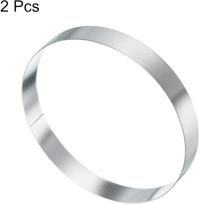 HARFINGTON 2Pcs Round Cake Ring 5.9 x 1 Inch Seamless Stainless Steel Pastry Mousse Dessert Ring Mirror Coating for Baking Cooking English Muffins Crumpet Making Tool