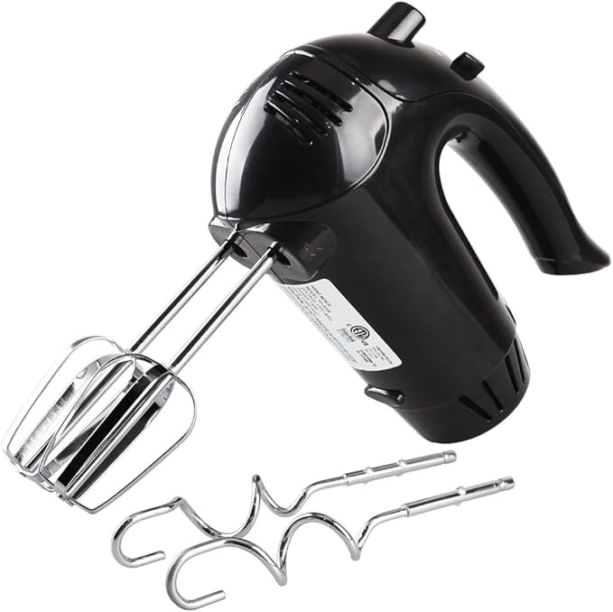 Electric Hand Mixer with Whisk&Dough Hook -5 Adjustable Speed Kitchen Mixer, One-Touch Eject Hand Blender Portable Handheld Mixer for Baking, Blending or Cooking