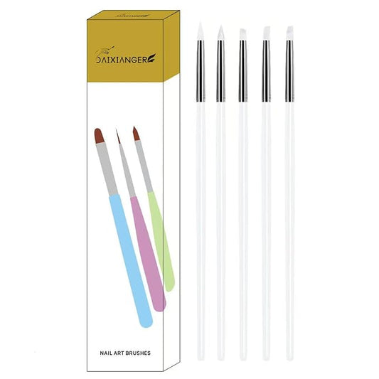 5Pcs Silicone Sculpting Tools, White Clay Sculpting Tools, Multi-Shape Silicone Brushes, Pottery Modeling Tools for Polymer Clay, Ceramics, Nail Art, Fondant & Craft DIY