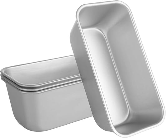 AKOLAFE 4 Pack Aluminum Loaf Pans 8x4 Inch Banana Bread Pan for Homemade Bread Loaf Pan for Baking Bread Tins for Baking Loaf Pans for Oven Sourdough Bread Baking Pan Metal Sandwich Loaf Bread Pans