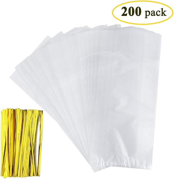 200 Count Belinlen Bread Loaf Bags With Free Twist Ties (200 Pack)