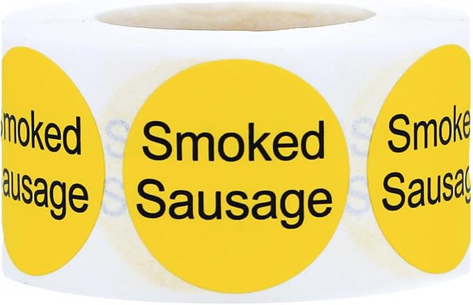 Smoked Sausage Deli Labels 1 Inch 500 Total Adhesive Labels