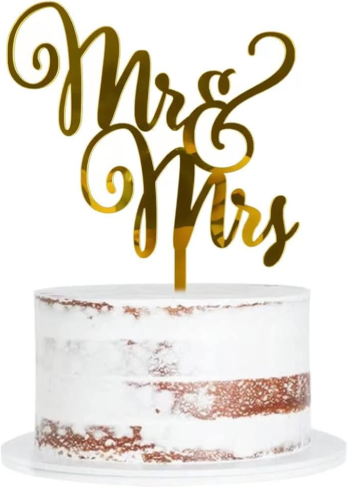 Acrylic Mr & Mrs Cake Topper,Bride and Groom Cake Topper, Wedding or Anniversary party Decoration Supplies