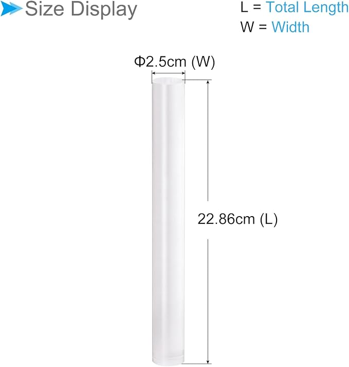 Acrylic Clay Roller, 9 Inch Length 1 Inch Dia., Acrylic Non-Stick Rolling Pin Roller Transparent - (Applications: for Shaping Sculpting)