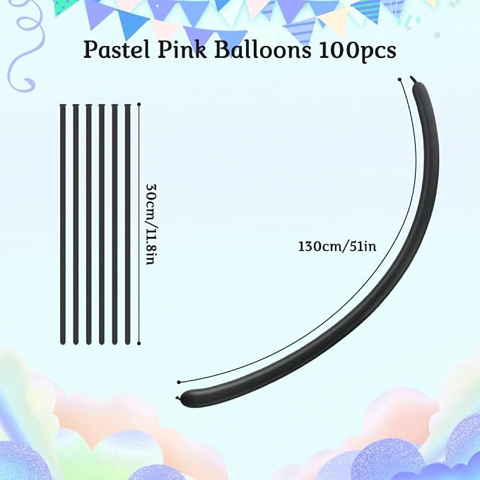 260pcs Black Animal Balloons for Magic Model Halloween Arch - Black Long Balloons for Party Decorations