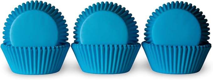200 Paper Cupcake Liners, Muffin Liners or Baking Cups for Desserts, Muffins, Cupcakes and More Treats; Grease Proof, No Smell, Food Grade, Nut Serving Containers (Blue)