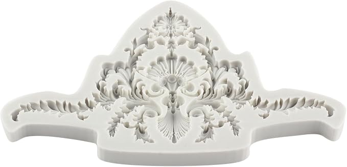 Baroque Style Fondant Mold Scroll Border Lace Silicone Molds Relief Flower Mold For Sugar Cake Decorating Cupcake Topper Gum Paste Polymer Clay