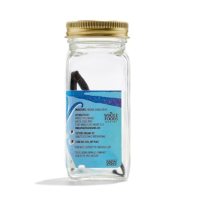 Whole Foods Market, Organic Fair Trade Vanilla Bean, 1 ct (Pack of 2)