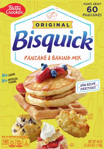 Betty Crocker Bisquick Pancake and Baking Mix,Original,Makes About 60 Pancakes,40 oz,(Pack of 2)