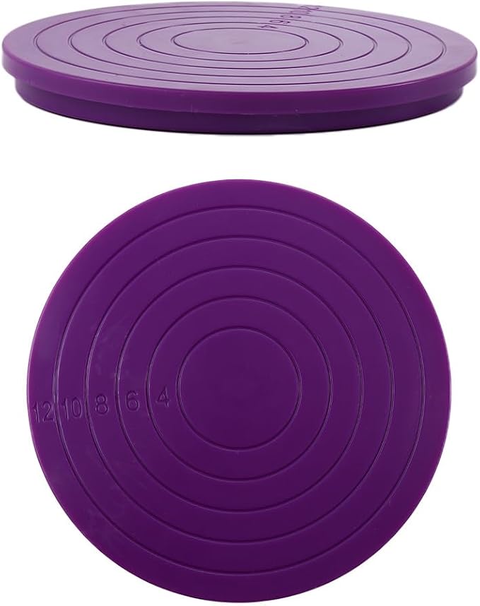 Vctitil 5.5in Mini Acrylic Ball Bearing Rotating Tray,Cake Stand Cookie Turntable Base,for Kitchen Cookies Dessert Decorating Baking(purple)