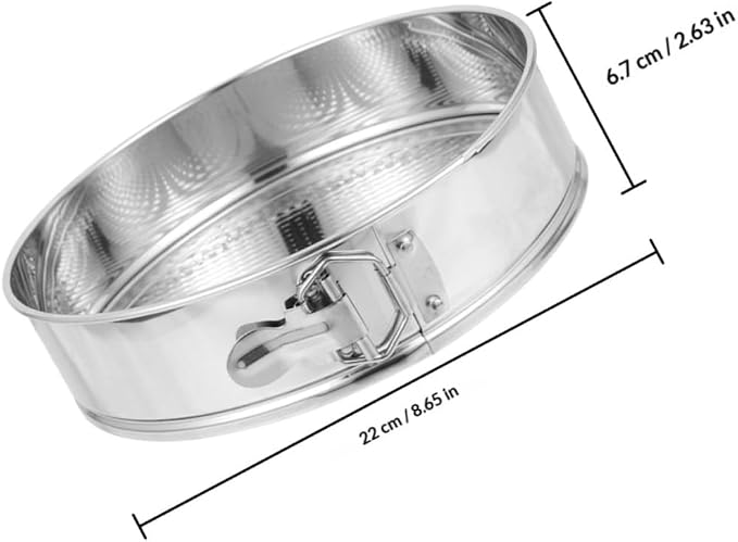 Stainless Steel 9-inch Springform Cake Pan, Leakproof Cheesecake Mold with Locking Clamp and Removable Bottom, Food-grade 304 Baking Tin for Home Kitchen Baking