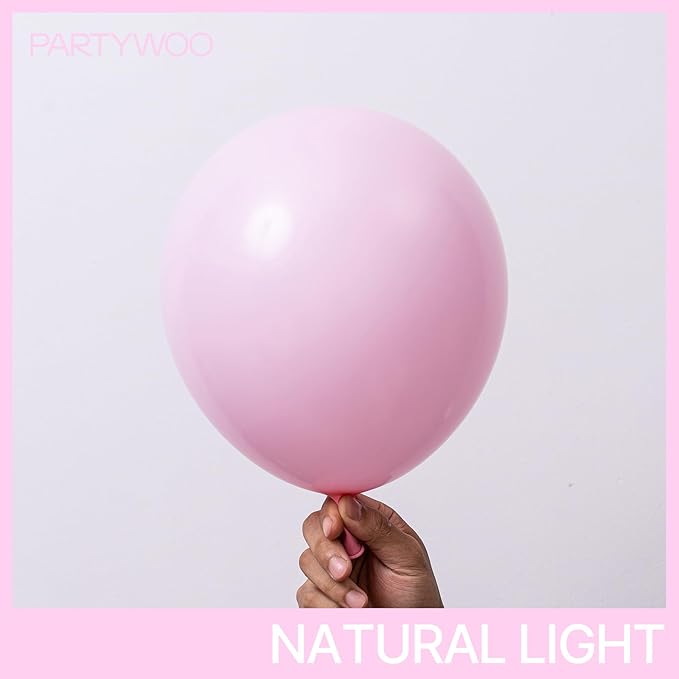 PartyWoo Baby Pink Balloons 100 pcs Different Sizes of 36 18 12 10 5 Inch Pastel Pale Light Pink Balloons Arch Kit Garland for Baby Shower Gender Reveal Birthday Princess Party Decorations Pink-Q05