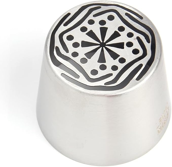 1 Piece Stainless Steel Extra Large Compact Flower Icing Tips,Pastry Frosting Russian Piping Nozzles for Marshmallow Bouquet,Cake Decorating Dessert Piping Tips,Flower Frosting Nozzles for Decorating
