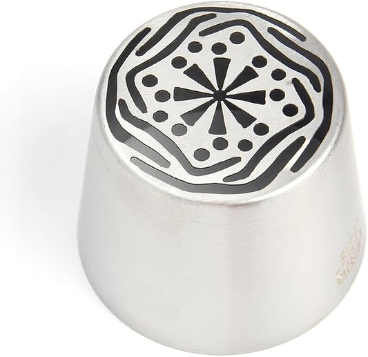 1 Piece Stainless Steel Extra Large Compact Flower Icing Tips,Pastry Frosting Russian Piping Nozzles for Marshmallow Bouquet,Cake Decorating Dessert Piping Tips,Flower Frosting Nozzles for Decorating