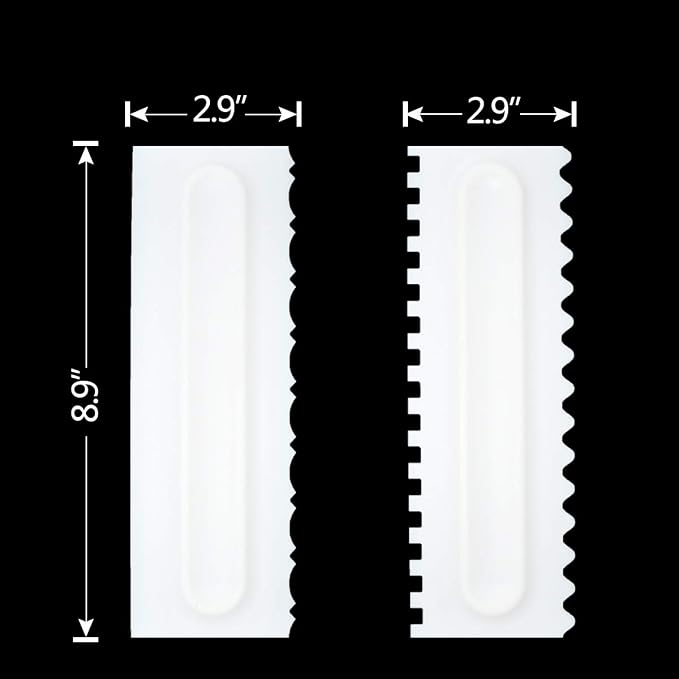 Cake Scraper Set Decorating Comb and Icing Smoother Tool Mousse Butter Cream Cake Edge DIY Tool Plastic Sawtooth Cake Scraper Icing Smoother Comb Set Kitchen Baking Tools Christmas Gift (4 Pack)