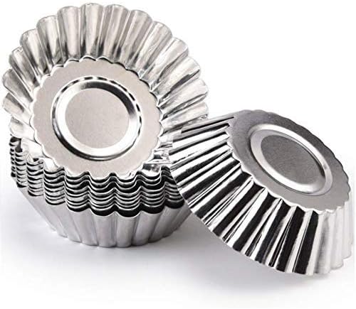 10 Pcs Aluminum Egg Tart Mold Baking Cups,Cupcake Cake Cookie Pudding Lined Mould Tin Baking Tool