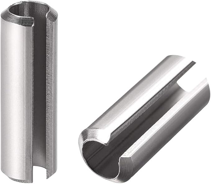 uxcell Slotted Spring Pin - M6 x 25mm 304 Stainless Steel Split Spring Roll Dowel Pins Plain Finish 20Pcs