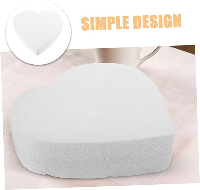 STOBAZA Heart Shaped Cake Dummy for Decorating Practice for Wedding Displays Cake Crafting Baking Practice Lightweight Smooth for Easy