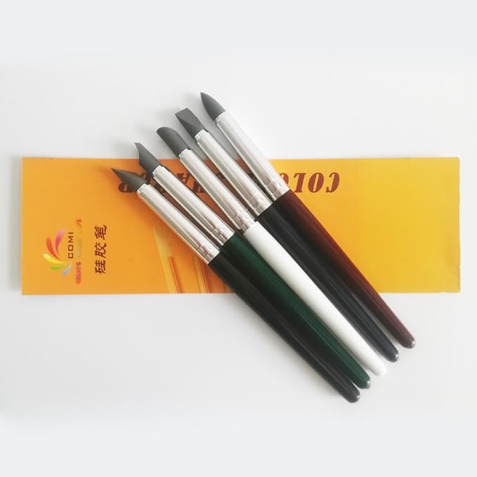 COMIART Clay Sculpture Tools Silicon Color Shapers Painting Brushes Size 6