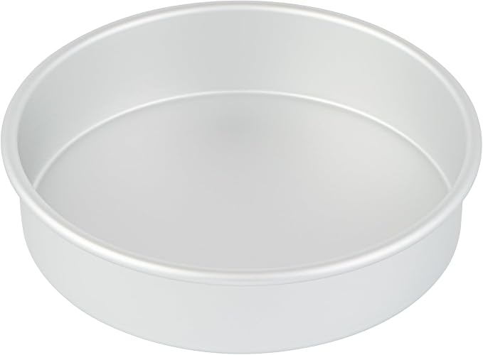 Restaurantware Aluminum Straight-Sided Cake Pan - Pack of 1 - Met Lux 8 x 2 Inches Round Baking Tin, Greaseproof, Even-Heating, Freezable - Anodized Aluminum Round Cake Pan Ideal For Baking