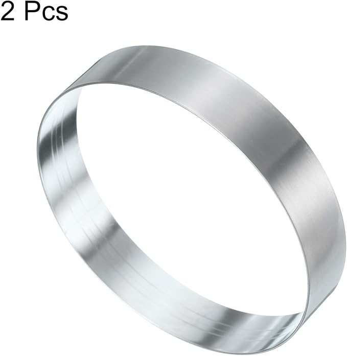 HARFINGTON 2Pcs Round Cake Ring 3.94 x 1 Inch Seamless Stainless Steel Pastry Mousse Dessert Ring Mirror Coating for Baking Cooking English Muffins Crumpet Making Tool