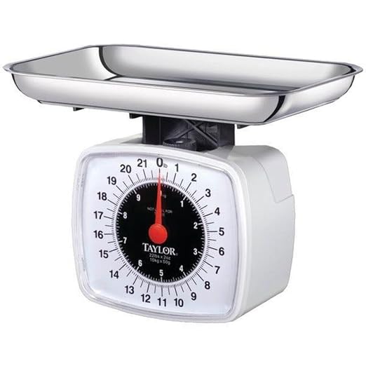 Taylor Analog Kitchen Scale Mechanical Food Scale, 22 lb Capacity, Multicolor(Pack of 6)