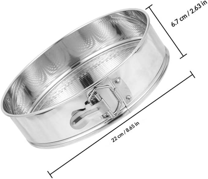 Springform Cake Pan 9-inch Stainless Steel 304 Leakproof Cheesecake Mold with Locking Spring Clip for Home Baking and Roasting