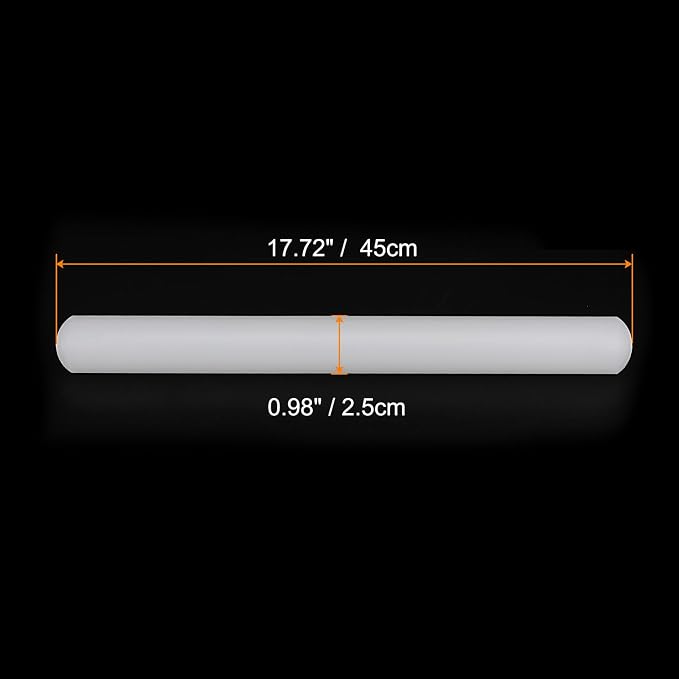 HARFINGTON Fondant Rolling Pin PP 45cm x 2.5cm Non Stick for Baking White