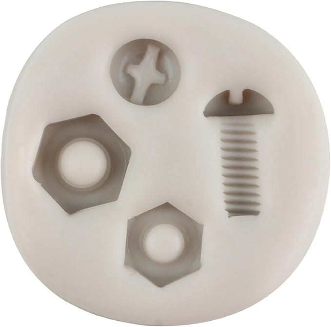Hand Tools Silicone Molds Screw Nut Fondant Mold Construction Tools Candy Mold For Sugar Cake Decorating Cupcake Topper Chocolate Gum Paste Polymer Clay