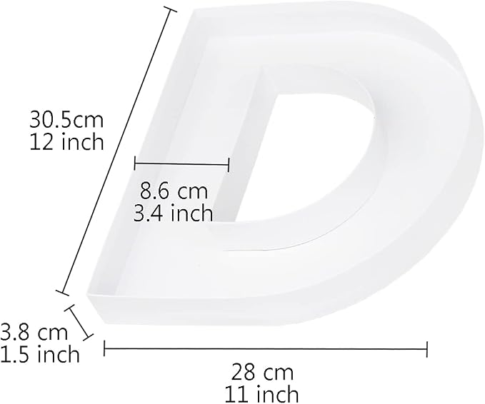 WENPACK 12.5" Cardboard Letter Shaped Mache Decorative Strawberries Fillable Sweets Confectionery Box with Clear Lid (White, D)