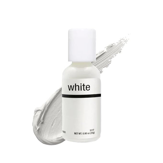 Chefmaster Bright White Liqua-Gel® Food Coloring | Vibrant Color | Professional-Grade Dye for Icing, Frosting, Fondant | Baking & Decorating | Fade-Resistant | Easy-to-Use | Made in USA | 0.90 oz