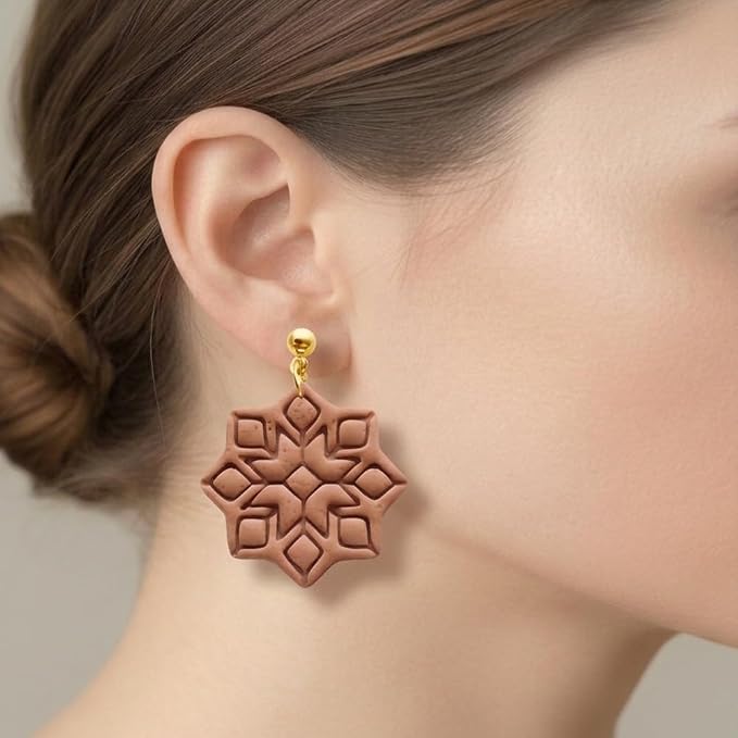 Xaekicr 11 Pcs Mandala Polymer Clay Cutters - Geometric Flower & Boho Shape Jewelry Making Tools for Earrings, Pendants & DIY Crafts, Soft Clay Molds