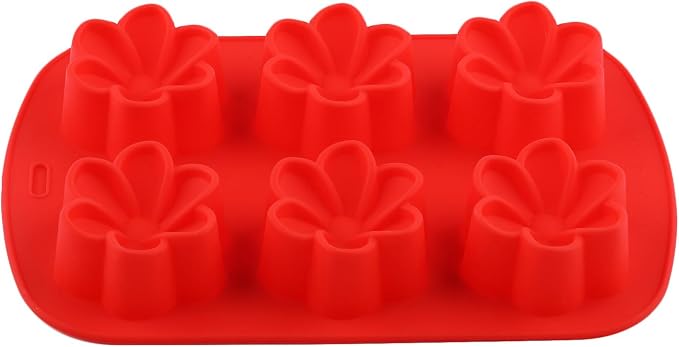 6 Cavity Flower Silicone Chocolate Molds For Candy Chocolate Cake Decoration